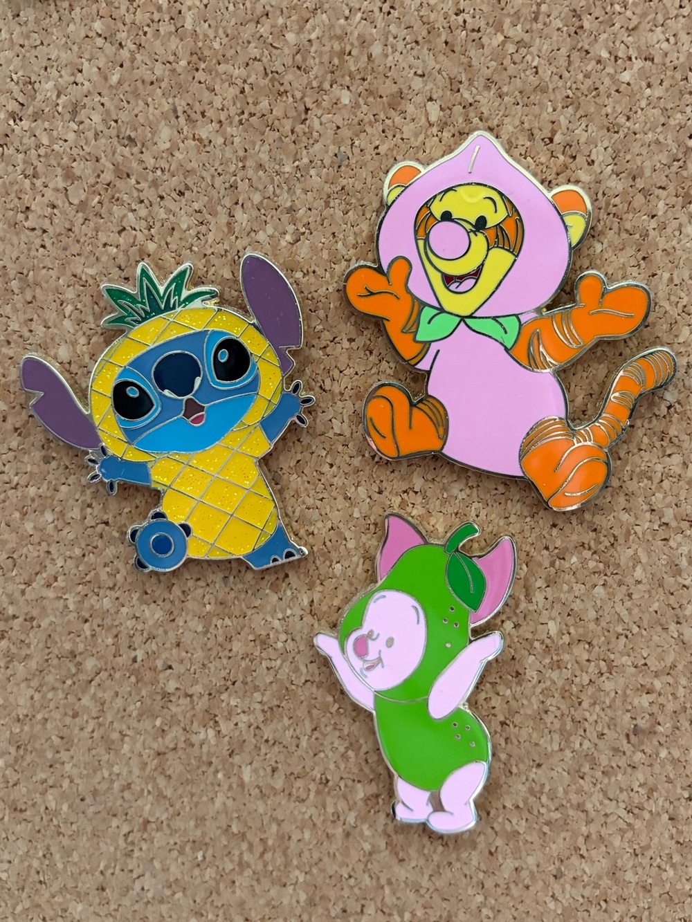 Disney Characters in Fruit Pin Set